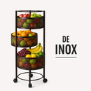 [Compre 1 e leve 2] Fruteira Articulada Giratória de Aço Inoxidável com 3/4/5 Níveis + BRINDE: Kit de Utensílios de Cozinha.